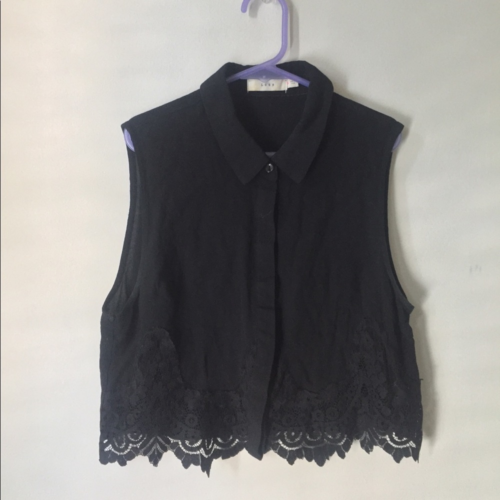 Black Lace Crop Top